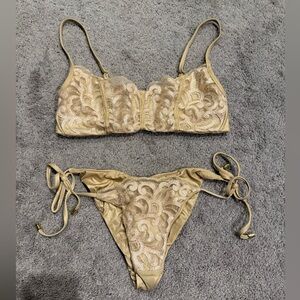 Beach Bunny Shimmering Gold Bikini